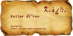 Koller Áron névjegykártya